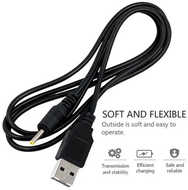 Alt view image 3 of 5 - WRIARICH 1.2m Black USB Male to DC 2.5×0.7mm Barrel Jack Power Supply Cable