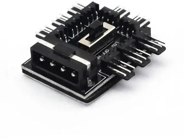 Main image of WRIARICH 1-to-8 3Pin/4Pin PWM Fan Hub Splitter, SATA & Molex Powered 12V PC Mining Fan Speed Control Adapter Cable