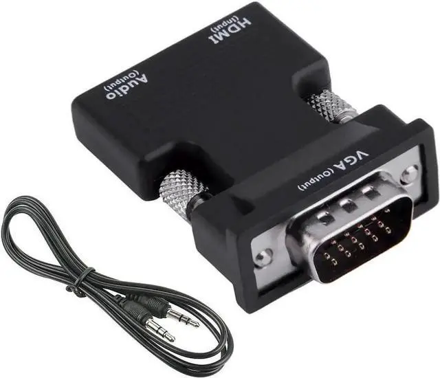 Main image of WRIARICH Active 1080P HDMI Female to VGA Male Converter Dongle with 3.5mm Stereo Audio Jack, Portable HDMI to VGA Adapter for Laptop PC PS3 Xbox STB Blu-ray DVD TV Stick