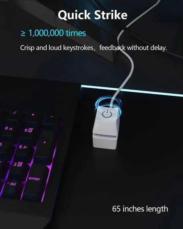 Alt view image 4 of 7 - WRIARICH External PC Power Switch Button with LED Indicator, 65 Inch Long Extension Cable for Motherboard Connection