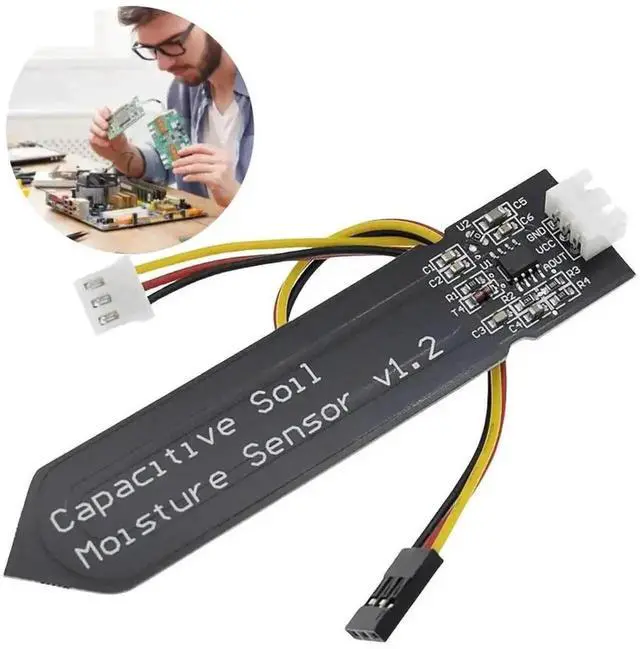 Alt view image 3 of 3 - WRIARICH Capacitive Soil Moisture Sensor Module, Corrosion Resistant Soil Humidity Detector with Gravity 3-Pin Interface, 3.3V-5.5V Analog Output