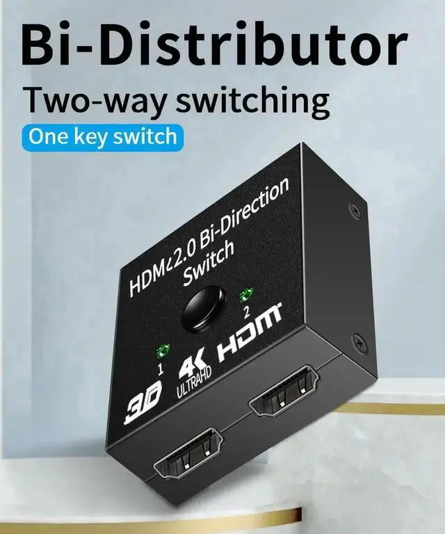 Alt view image 2 of 7 - WRIARICH Bi-Directional 2 Port HDMI Switcher 2 in 1 Out /1 in 2 Out Passive HDMI Splitter No Power Required Support 4K 2K 1080P HD Video