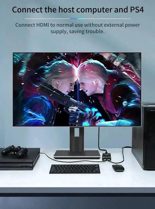 Alt view image 6 of 7 - WRIARICH Bi-Directional 2 Port HDMI Switcher 2 in 1 Out /1 in 2 Out Passive HDMI Splitter No Power Required Support 4K 2K 1080P HD Video