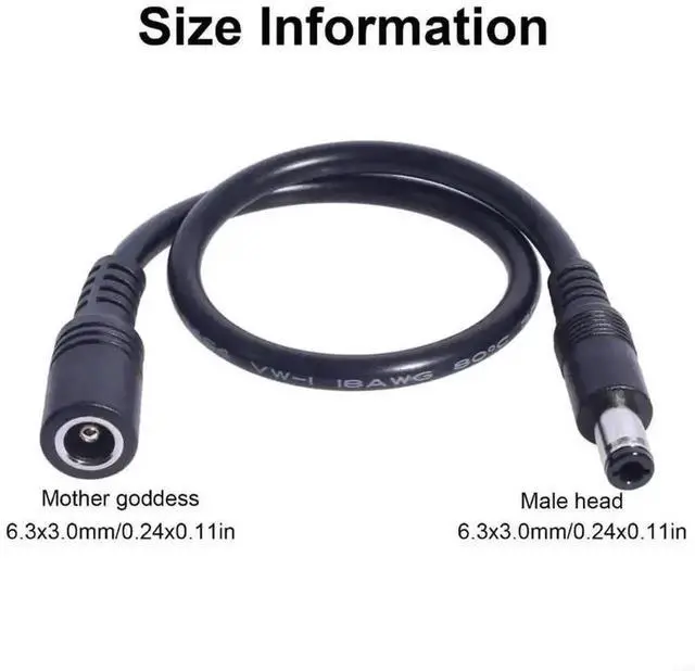Alt view image 2 of 3 - WRIARICH 6.3x3.0mm DC Male to Female Power Extension Cable 120W High Power Charging Cord for Laptops & Notebooks