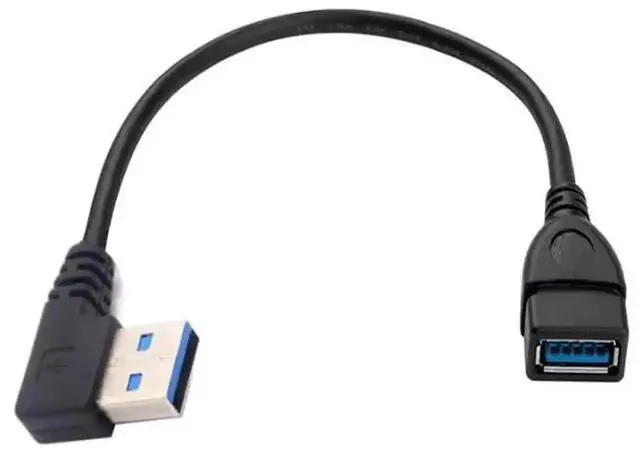 Alt view image 2 of 2 - WRIARICH 2 Pack 10in/25cm 90° Left & Right Flat USB 3.0 Extension Cable, Type A Male to Female 5Gbps High Speed Cord for Laptop, TV, Flash Drive, Mouse, Hard Drive, Webcam