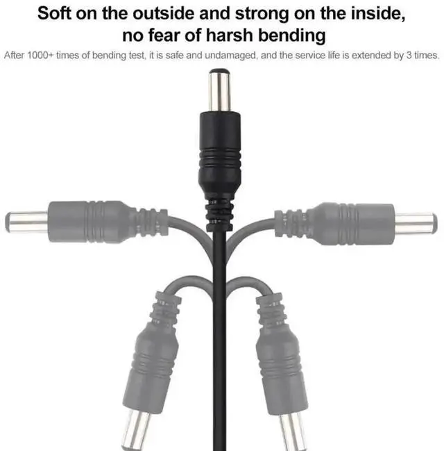 Alt view image 5 of 6 - WRIARICH 1M 22AWG DC Power Extension Cable 5.5x2.1mm Female to Male Plug for Laptop Power Supply