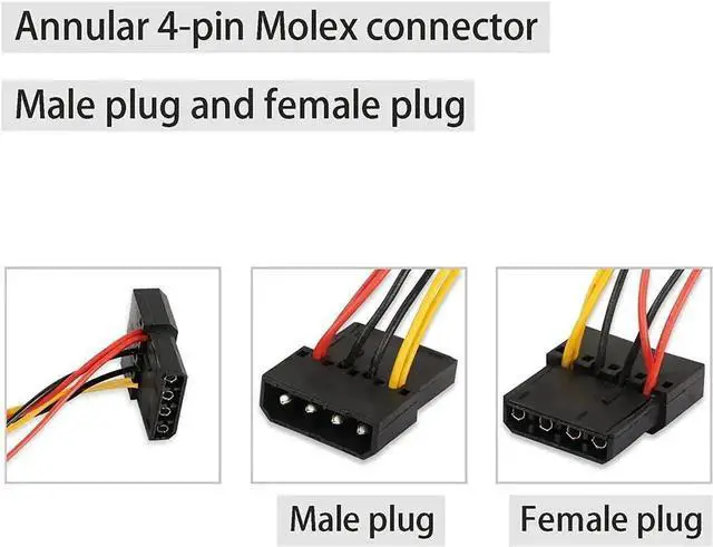 Alt view image 2 of 7 - WRIARICH 4-Pin Molex Pass-Through to 5×3-Pin Fan Splitter Cable, Adjustable 12V/7V/5V Output for PC Case & CPU Cooling Fans