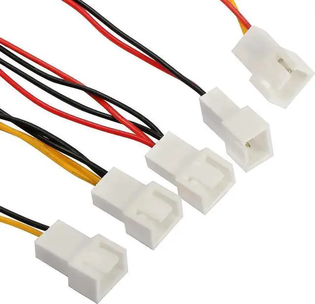 Alt view image 5 of 7 - WRIARICH 4-Pin Molex Pass-Through to 5×3-Pin Fan Splitter Cable, Adjustable 12V/7V/5V Output for PC Case & CPU Cooling Fans