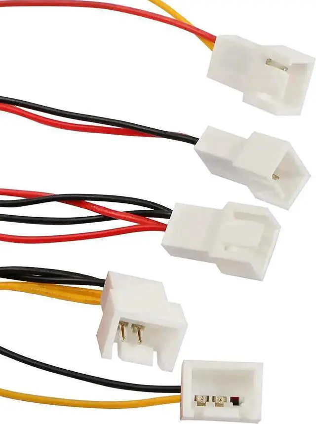 Alt view image 7 of 7 - WRIARICH 4-Pin Molex Pass-Through to 5×3-Pin Fan Splitter Cable, Adjustable 12V/7V/5V Output for PC Case & CPU Cooling Fans