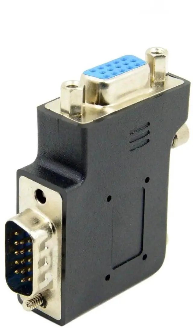 Alt view image 4 of 6 - WRIARICH 90 Degree Left Angled HDB15Pin VGA Male to Female Gender Changer Adapter, D-Sub SVGA Video Connector for Graphics Card, Monitor, Projector