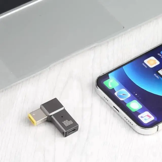 Alt view image 5 of 5 - WRIARICH 100W USB-C Type-C Female to Big Square Male Laptop Charging Adapter, Fast PD Power Converter Plug