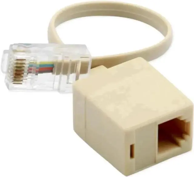 Main image of WRIARICH 20CM RJ45 8P4C Male to RJ11 6P4C Female Adapter Cable, Ethernet Telephone M/F Converter Cord 1 Pack