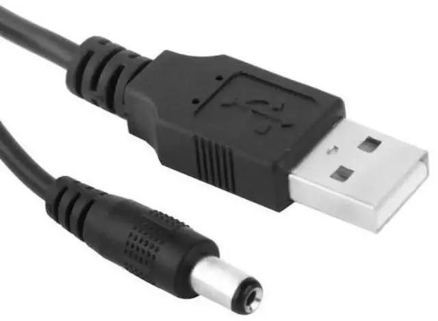 Alt view image 2 of 3 - WRIARICH 1m USB Male to DC 5.5x2.1mm Power Cable, USB to DC Barrel Jack Charging Cord