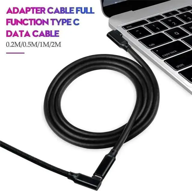 Alt view image 2 of 6 - WRIARICH 0.75ft Right Angle USB-C Extension Cable, 100W 5A PD 10Gbps USB 3.1 Gen 2 Cord for PSVR2, Switch, MacBook, iPad Pro
