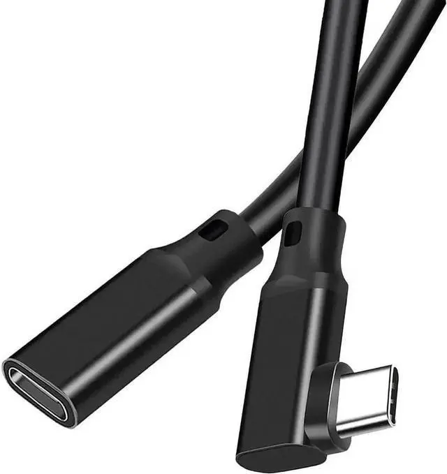 Main image of WRIARICH 0.75ft Right Angle USB-C Extension Cable, 100W 5A PD 10Gbps USB 3.1 Gen 2 Cord for PSVR2, Switch, MacBook, iPad Pro