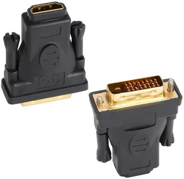 Main image of WRIARICH 2-Pack DVI-D Male to HDMI Female Bidirectional Adapter, Gold-Plated Converter Supports 4K, 3D, ARC & Ethernet
