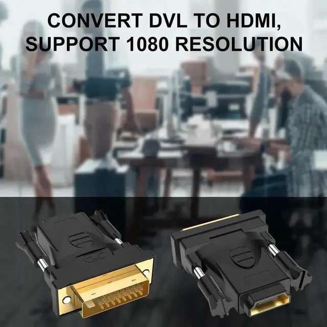 Alt view image 3 of 7 - WRIARICH 2-Pack DVI-D Male to HDMI Female Bidirectional Adapter, Gold-Plated Converter Supports 4K, 3D, ARC & Ethernet