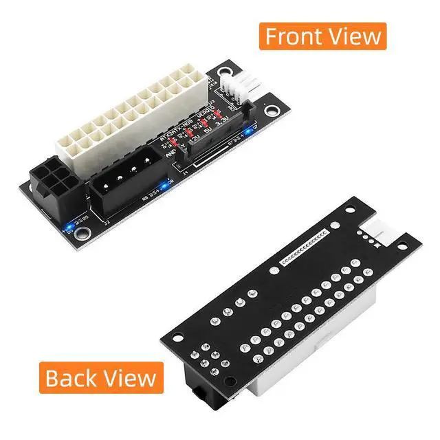 Alt view image 5 of 6 - WRIARICH Dual PSU Power Adapter Board, ATX 24Pin to Molex 4Pin/SATA/6Pin Sync Extender Cable, Add2psu Dual Power Supply Synchronization Cable for GPU Graphics Card
