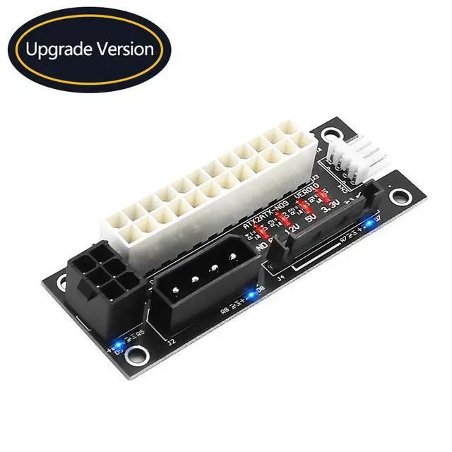 Alt view image 6 of 6 - WRIARICH Dual PSU Power Adapter Board, ATX 24Pin to Molex 4Pin/SATA/6Pin Sync Extender Cable, Add2psu Dual Power Supply Synchronization Cable for GPU Graphics Card