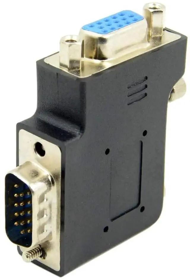 Alt view image 5 of 7 - WRIARICH Vertical Flat Left 90 Degree VGA SVGA Male to Female Extension Adapter, Black VGA Angled Connector