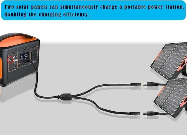 Alt view image 4 of 7 - DC7909 Y Splitter Cable, DC 8mm 1 Male to 2 Female 14AWG Heavy Duty Power Cord, DC7.9x0.9mm Y Adapter for Solar Panel, Solar Generator, Portable Power Station, Solar Power Bank, Black 30CM(1FT)