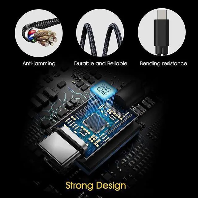Alt view image 3 of 7 - WRIARICH 2-in-1 USB C Audio Charging Splitter Dongle, Type C to 3.5mm AUX Mic Jack with 60W PD Fast Charge Compatible with Samsung Note 20/10 S20, Pixel 2/3/4 XL, iPad Pro