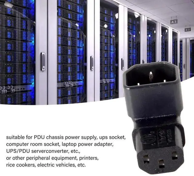 Alt view image 4 of 7 - WRIARICH 90-Degree Up Angled IEC320 C14 Male to C13 Female Power Adapter, 10A 250V Right Angle Turning Connector for PC, Monitor, PDU, Printer