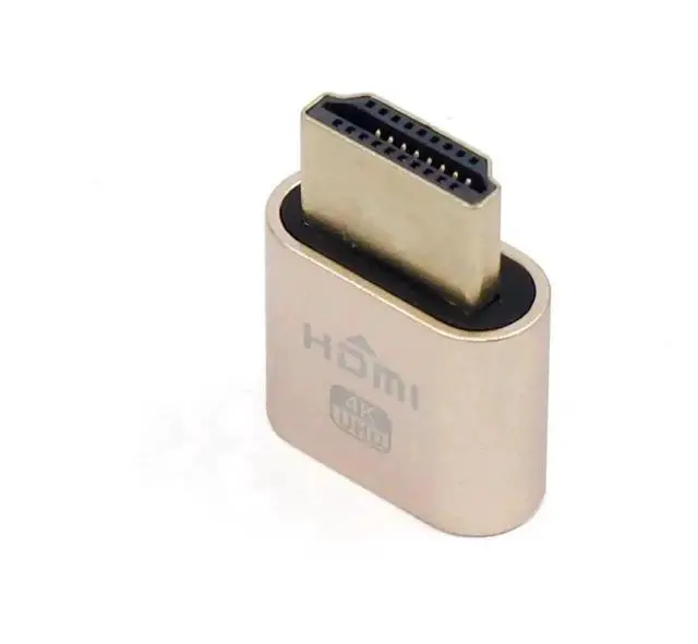 Alt view image 3 of 7 - WRIARICH Gold HDMI Dummy Plug VGA Virtual Display Emulator, EDID DDC Headless Ghost Display Adapter 1920x1080@60Hz