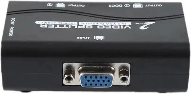 Alt view image 4 of 6 - WRIARICH 1 in 2 Out VGA Splitter 2-Port 250MHz VGA Distribution Hub, Supports Max 1920x1440@60Hz Resolution for PC, Monitor, Projector