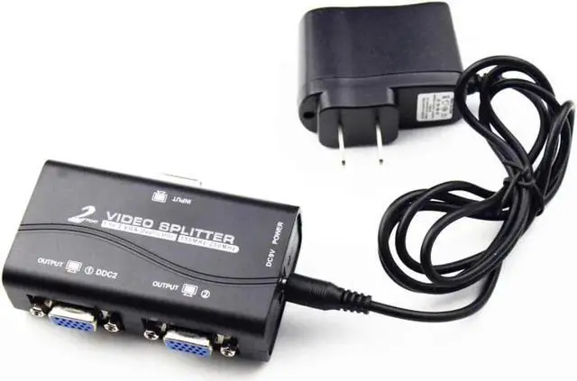 Alt view image 6 of 6 - WRIARICH 1 in 2 Out VGA Splitter 2-Port 250MHz VGA Distribution Hub, Supports Max 1920x1440@60Hz Resolution for PC, Monitor, Projector