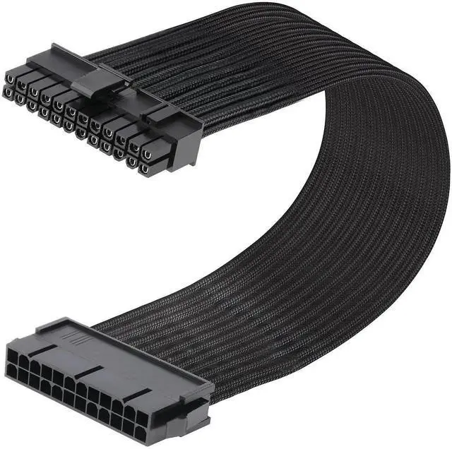 Main image of WRIARICH 12 Inch Sleeved ATX 24Pin (4+20) Male to Female Extension Cable for Motherboard PSU