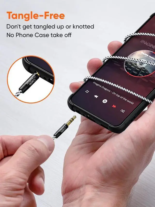 Alt view image 3 of 7 - WRIARICH 6FT/1.8M 3.5mm Male to Female Stereo AUX Headphone Extension Cable, Slim Soft Aux Extender Cord with Gold Plated Connectors, Black & White Available