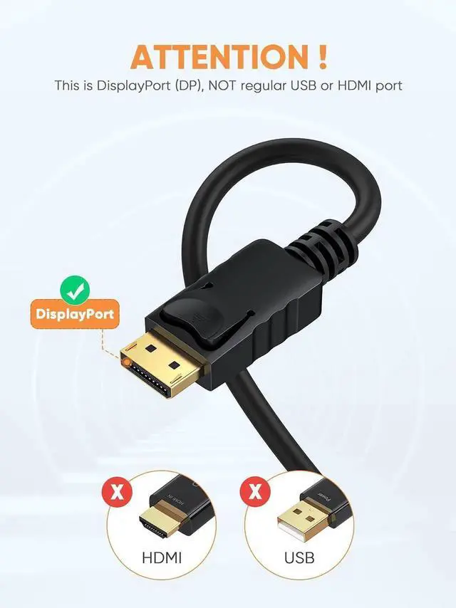 Alt view image 5 of 7 - WRIARICH 6FT Gold-Plated DisplayPort Male to VGA Male Cable, 1080P@60Hz Unidirectional DP to VGA Cord for Laptop PC TV Projector Black