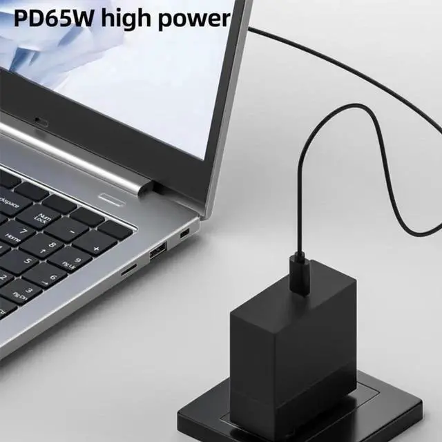 Alt view image 2 of 7 - WRIARICH 1.5M USB-C Elbow to 5.5x2.5mm Laptop Charging Cable PD65W + DC Power Jack Harness for HP 17-R 17-N M7-N Series 799752-Y18 F18 S1