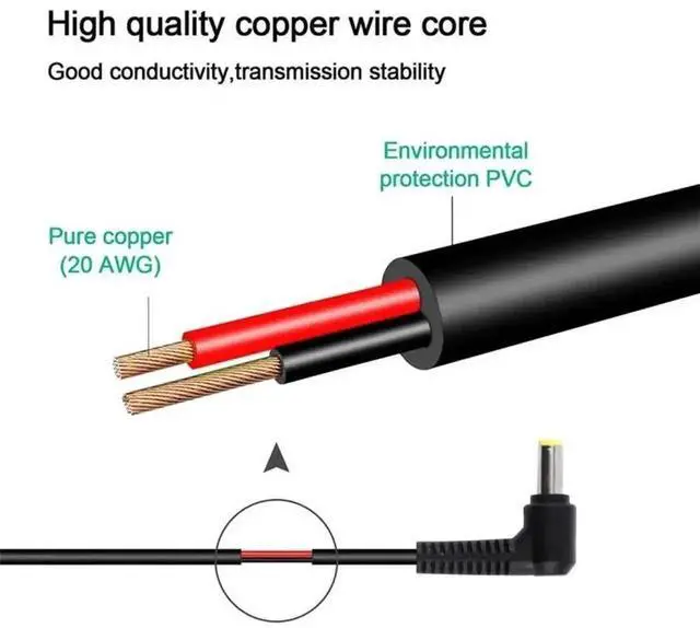Alt view image 4 of 7 - WRIARICH 1.5M USB-C Elbow to 5.5x2.5mm Laptop Charging Cable PD65W + DC Power Jack Harness for HP 17-R 17-N M7-N Series 799752-Y18 F18 S1