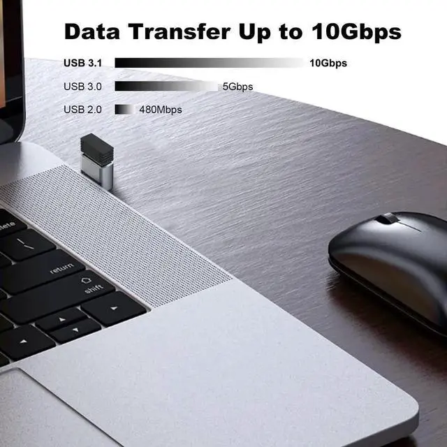 Alt view image 6 of 6 - WRIARICH 4 Pack Up & Down 90 Degree Right Angle USB C Male to USB 3.1 Type A Female Adapter, 10Gbps USB-C OTG Converter Compatible with MacBook Pro/Air, iPad, Phones & All USB-C Devices