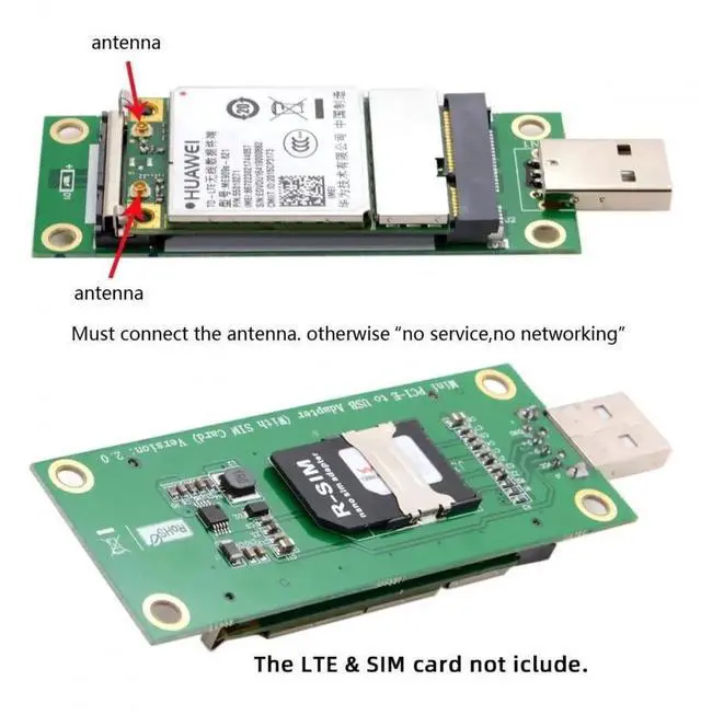 Alt view image 5 of 7 - WRIARICH Mini PCI-E WWAN to USB Adapter with SIM Card Slot, Test Board for 3G 4G 5G LTE Wireless Modem Module