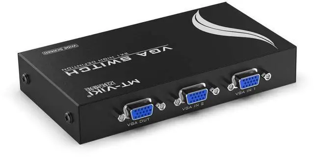Main image of WRIARICH MT-VIKI 2 in 1 Out VGA Switch Box, 2-Port Manual VGA Video Selector Switcher for Desktop PC, Laptop, Monitor, Projector