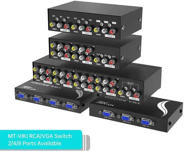 Alt view image 3 of 7 - WRIARICH MT-VIKI 2 in 1 Out VGA Switch Box, 2-Port Manual VGA Video Selector Switcher for Desktop PC, Laptop, Monitor, Projector