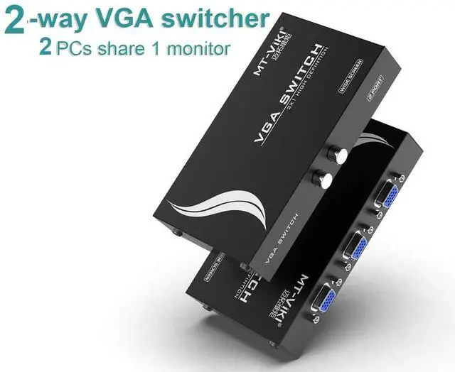 Alt view image 4 of 7 - WRIARICH MT-VIKI 2 in 1 Out VGA Switch Box, 2-Port Manual VGA Video Selector Switcher for Desktop PC, Laptop, Monitor, Projector