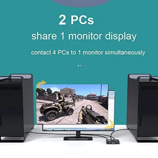 Alt view image 6 of 7 - WRIARICH MT-VIKI 2 in 1 Out VGA Switch Box, 2-Port Manual VGA Video Selector Switcher for Desktop PC, Laptop, Monitor, Projector