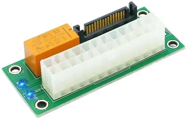 Alt view image 3 of 3 - WRIARICH Dual PSU Synchronous Startup Adapter Board with LED Indicator, ATX 24Pin SATA Sync Extension Cable ADD2PSU for Extra GPU Power Supply