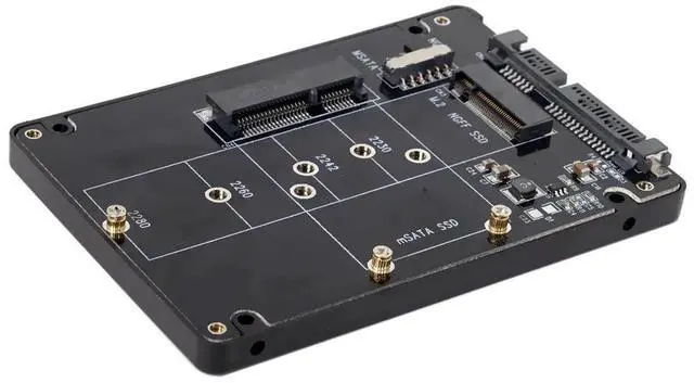 Main image of WRIARICH M.2 NGFF B-Key + mSATA to SATA 3.0 Adapter Enclosure With Power Switch Dual SSD Converter