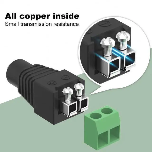 Alt view image 2 of 7 - WRIARICH 12V DC Power Connectors, 5.5mm x 2.1mm DC Male & Female Plug Kit (5 Male + 5 Female) for LED Strips CCTV Security Outdoor Cameras