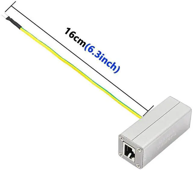 Alt view image 2 of 7 - WRIARICH Outdoor RJ45 Ethernet Surge Protector SPD Lightning Arrester, Gigabit LAN Surge Suppressor Compatible with PoE PoE+ PoE++ Switch IP Camera, Inline Network Overvoltage Protection Device