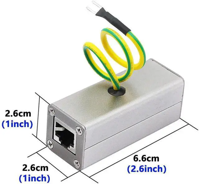 Alt view image 3 of 7 - WRIARICH Outdoor RJ45 Ethernet Surge Protector SPD Lightning Arrester, Gigabit LAN Surge Suppressor Compatible with PoE PoE+ PoE++ Switch IP Camera, Inline Network Overvoltage Protection Device