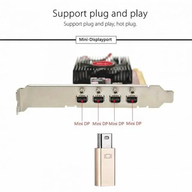 Alt view image 6 of 7 - Gold Mini DP Virtual Display Dummy Plug, 4K Mini DisplayPort Headless Ghost Monitor Emulator with DDC EDID, 4K@17Hz Display Emulator Adapter for Mining Rigs, Remote Desktop, Streaming & Rendering PCs