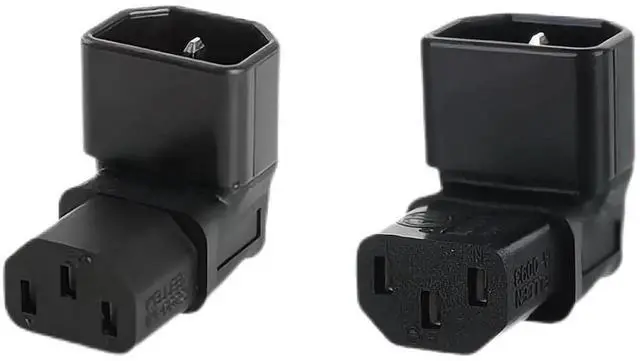 Main image of WRIARICH 2 Pack 90 Degree Angled IEC C14 Male to C13 Female Power Extension Adapter, 10A 250V for PC, Monitor, PDU, Printer