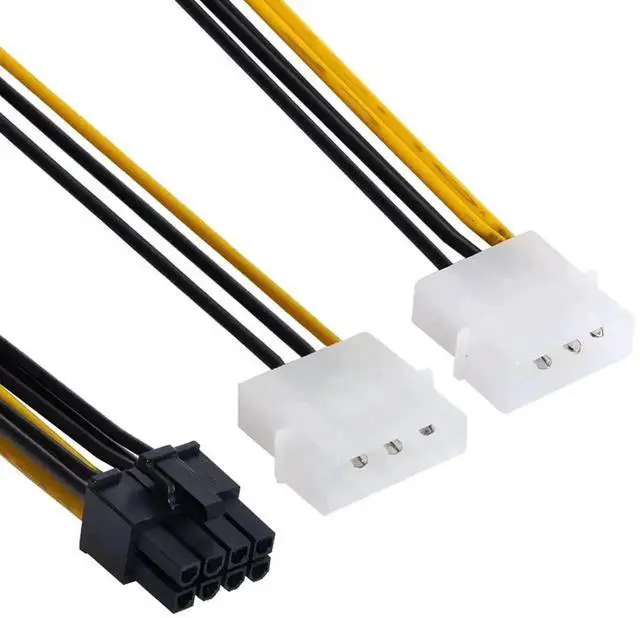 Alt view image 5 of 5 - WRIARICH 15cm Dual 4Pin to PCIe 8P (6+2Pin) Power Adapter Cable for GPU