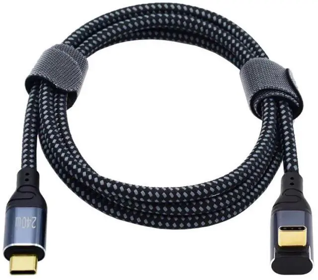 Alt view image 3 of 6 - WRIARICH 2.0M Upward 90° Angled USB-C to USB-C Cable | 240W 48V 5A PD Charging, USB2.0 480Mbps Data Sync